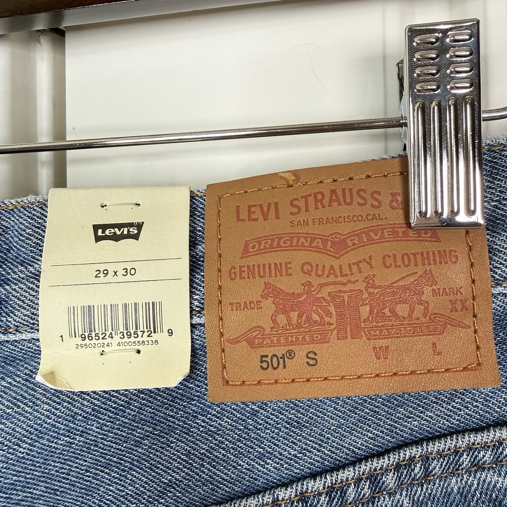 Levi's 501 Skinny Jeans Women's 29/30 Distressed Blue We Talk Wash High Rise NEW - Picture 6 of 13